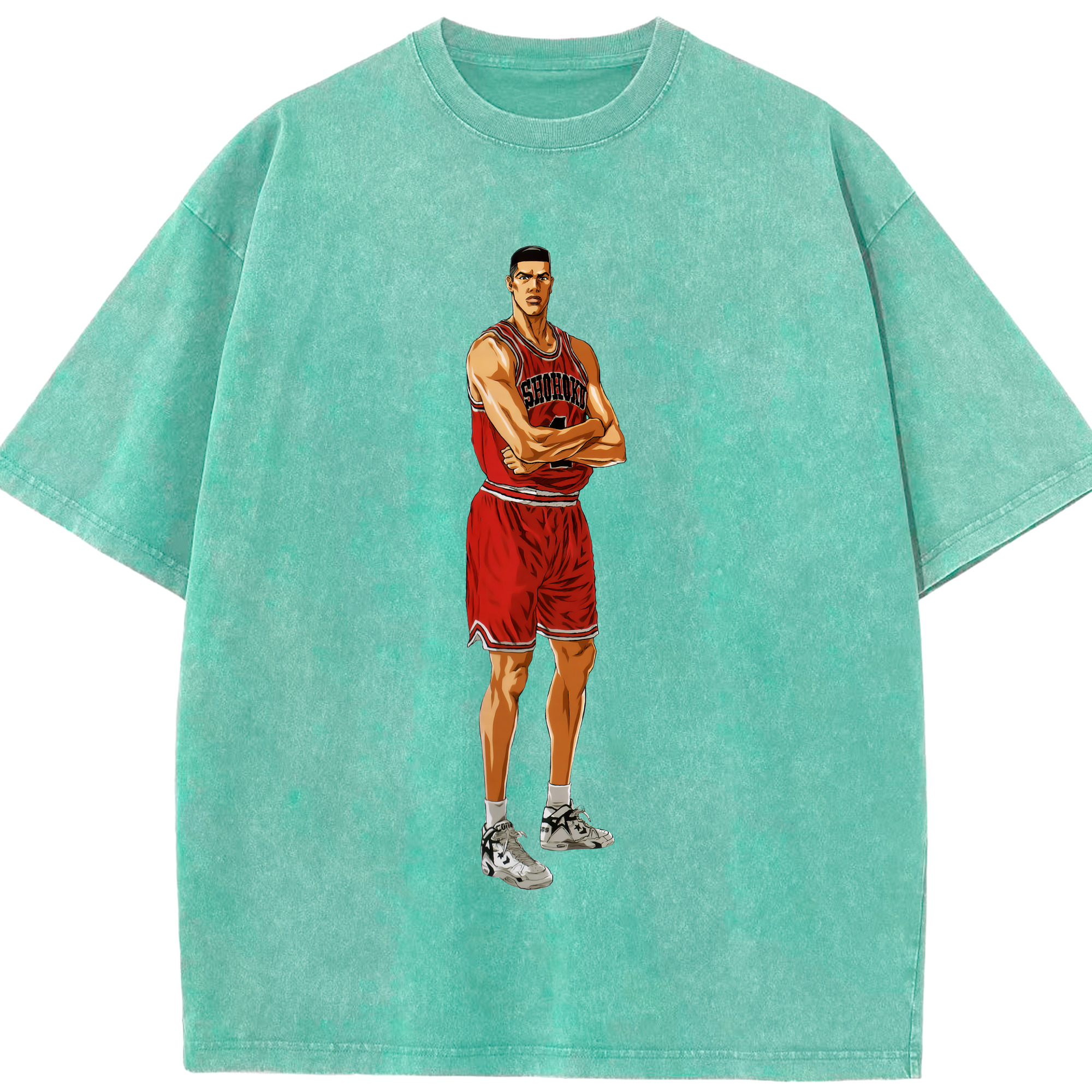 （画像用） SLAM DUNK／スラムダンク 綿100% ヴィンテージ風 半袖Tシャツ（フロントプリント）